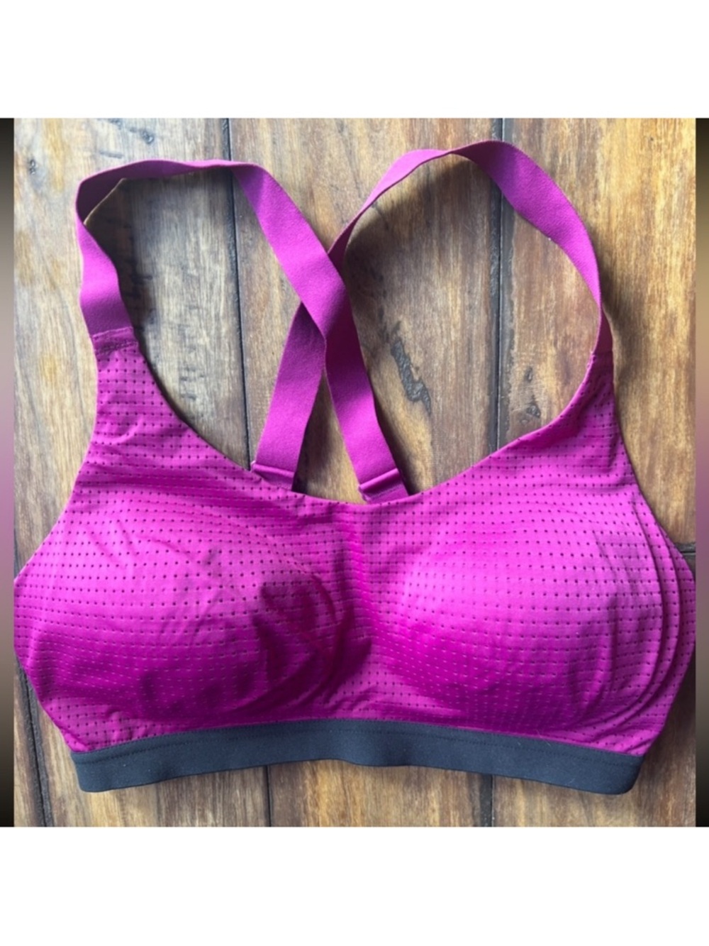 Victoria's Secret Fuchsia Perforated Sports Bra With Padding